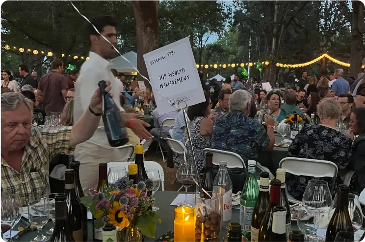 Group of people tasting wine