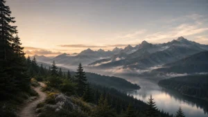 A mountain range resembling a chart of the stock market